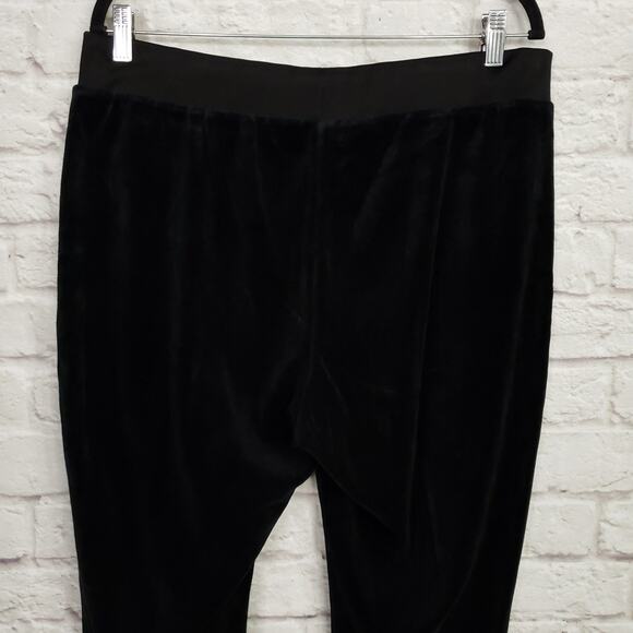 Juicy Couture 90s Y2K Black Velour Track Pants Drawstring Elastic Waist Bling XL - Picture 9 of 12
